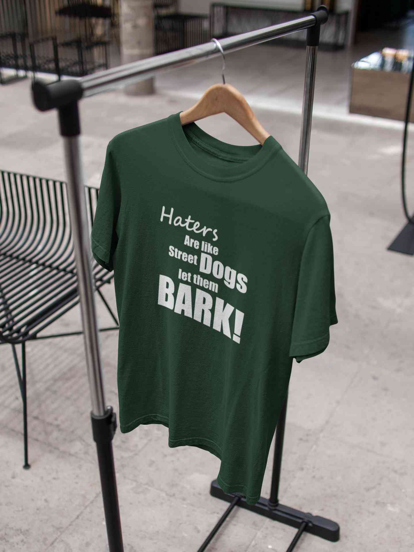 Haters Are Like Street Dogs Let Them Bark Typography Mens Half Sleeves T-shirt- FunkyTeesClub