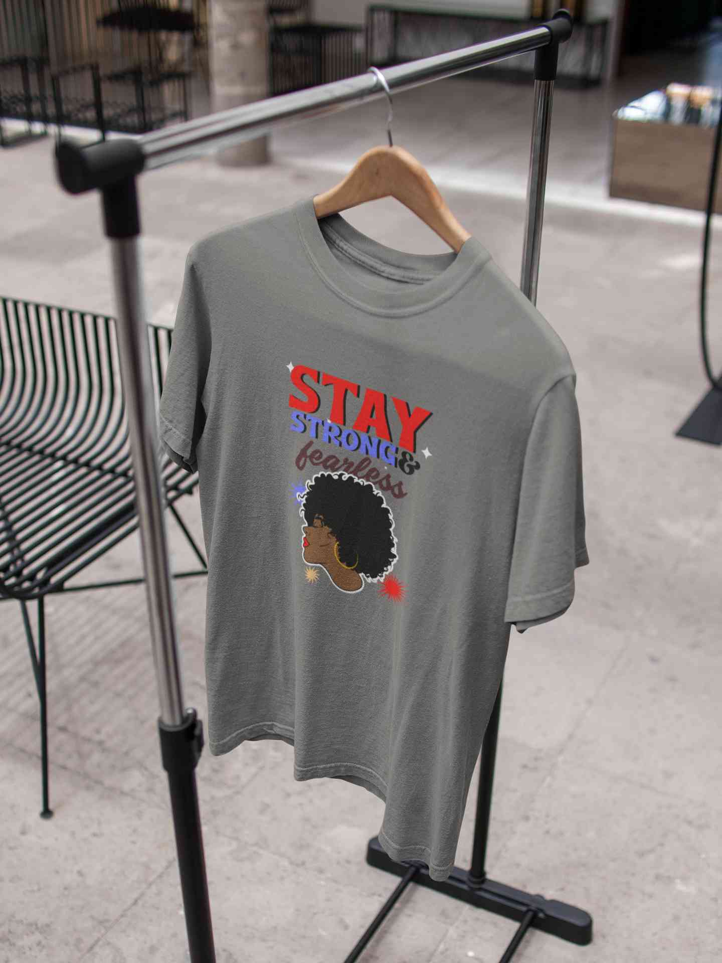 Stay Strong And Fearless Typography Women Half Sleeves T-shirt- FunkyTeesClub
