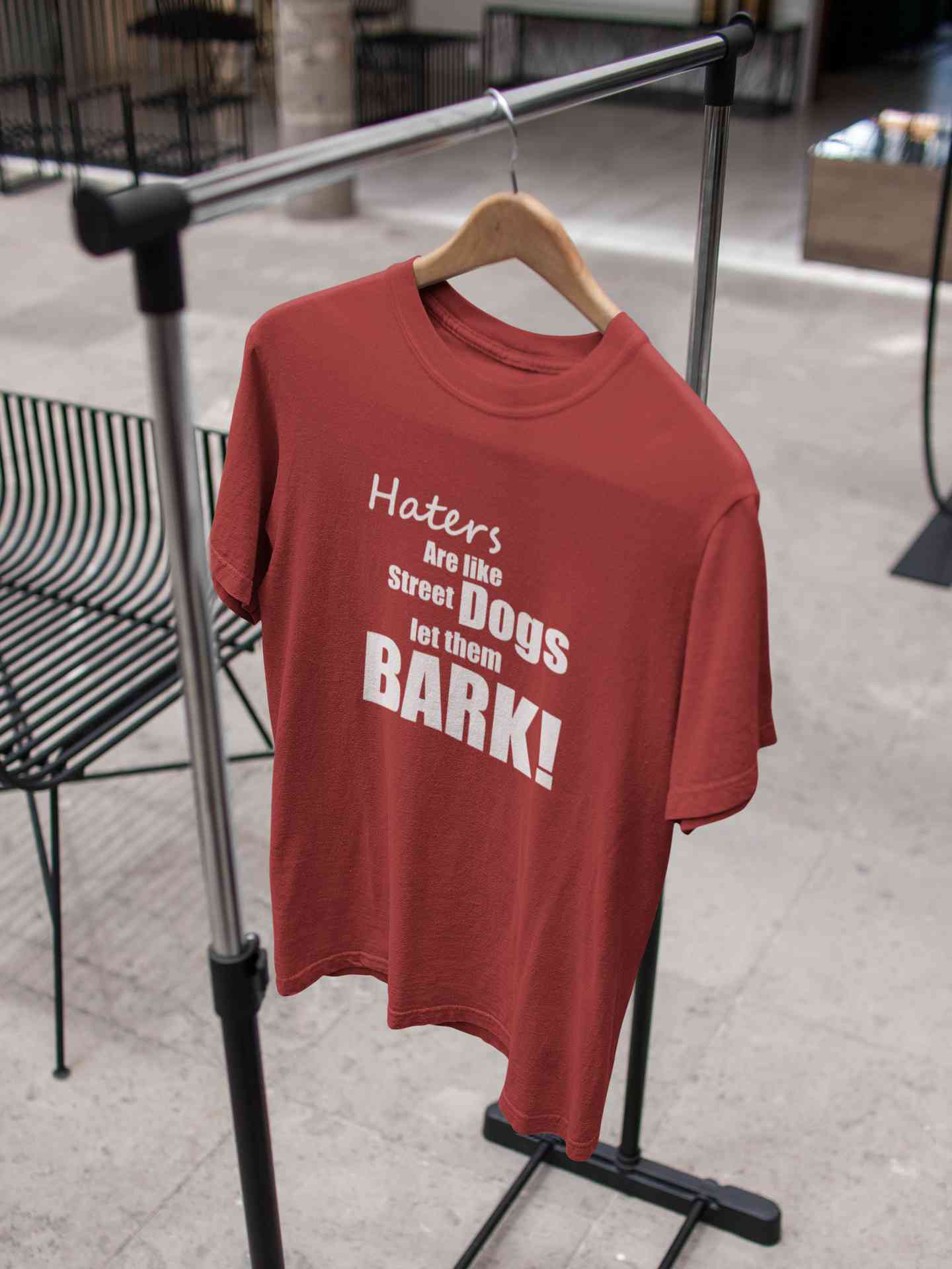 Haters Are Like Street Dogs Let Them Bark Typography Women Half Sleeves T-shirt- FunkyTeesClub