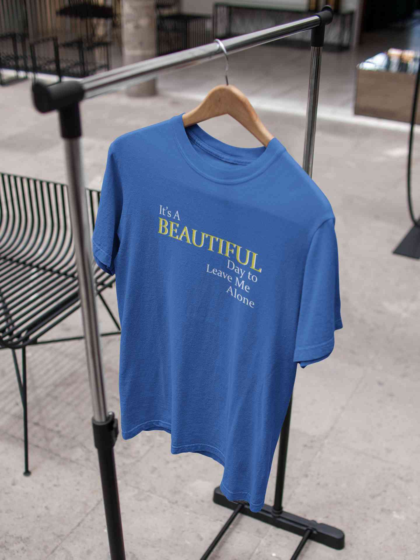 It Is A Beautiful Day To Leave Me Alone Mens Half Sleeves T-shirt- FunkyTeesClub