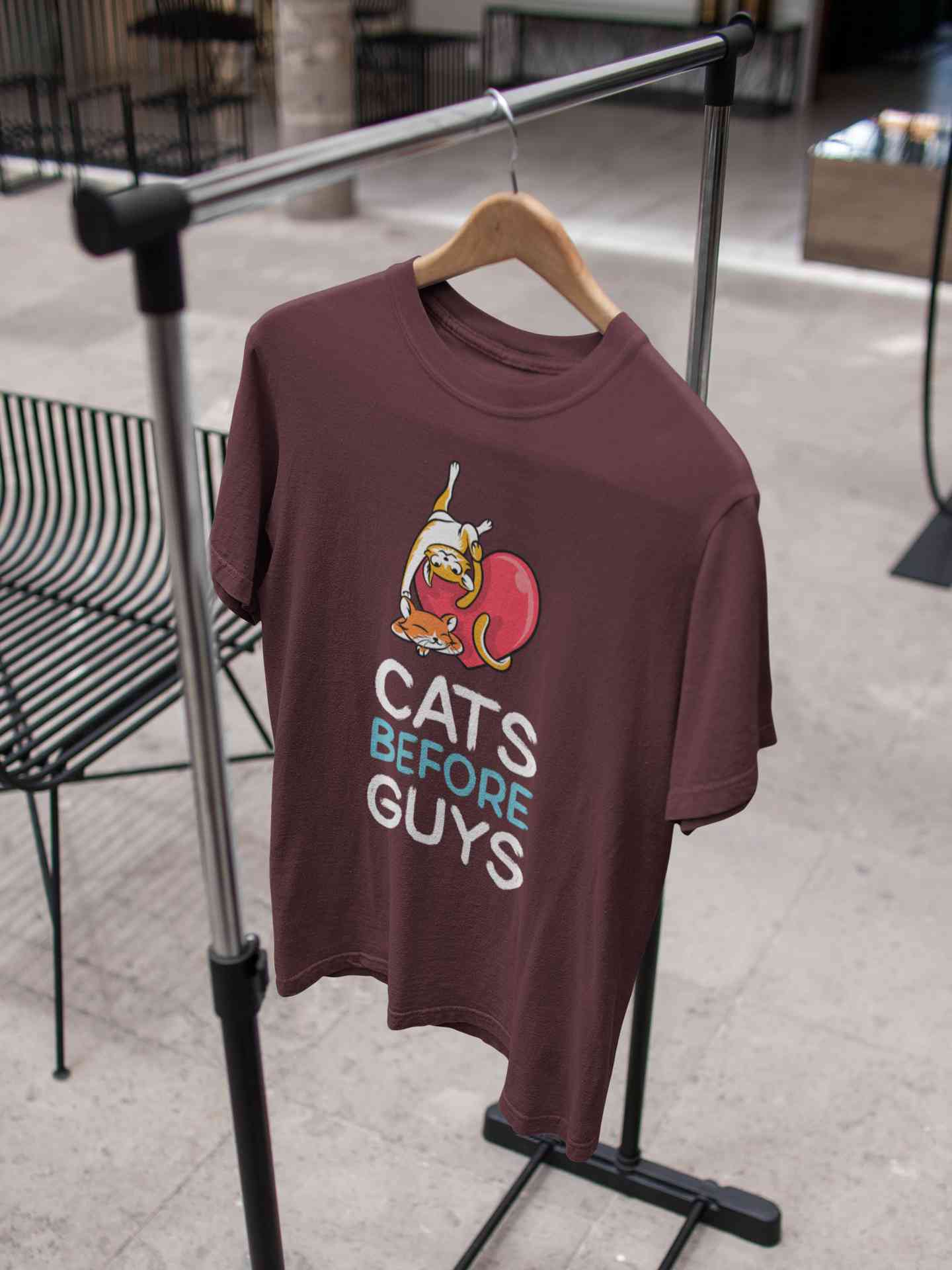 Cats Before Guys Women Half Sleeves T-shirt- FunkyTeesClub