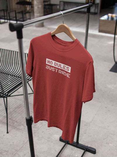 No Rules Just Ride Mens Half Sleeves T-shirt- FunkyTeesClub