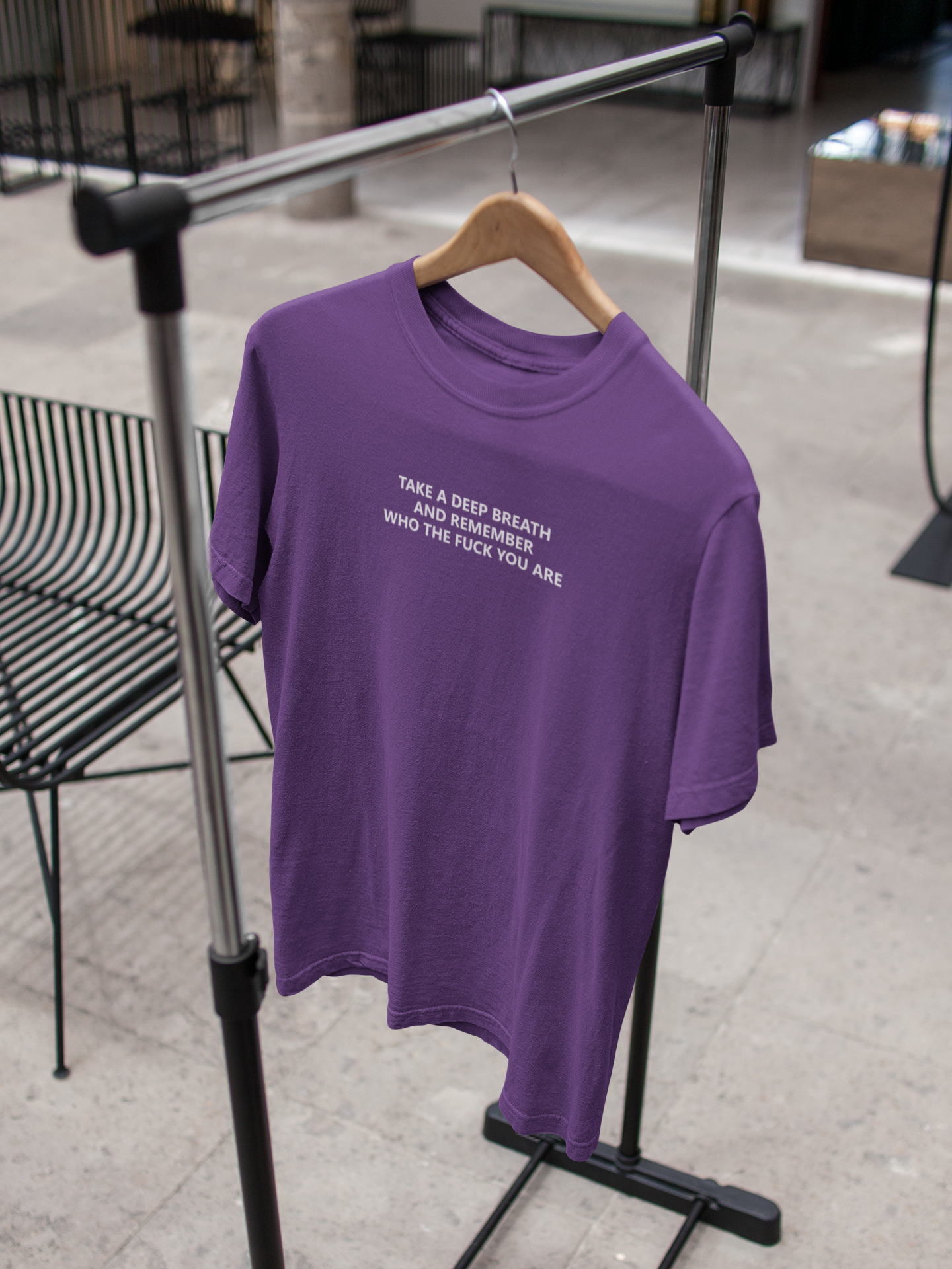 Take A Deep Breath And Remember Who The Fuck You Are Mens Half Sleeves T-shirt- FunkyTeesClub