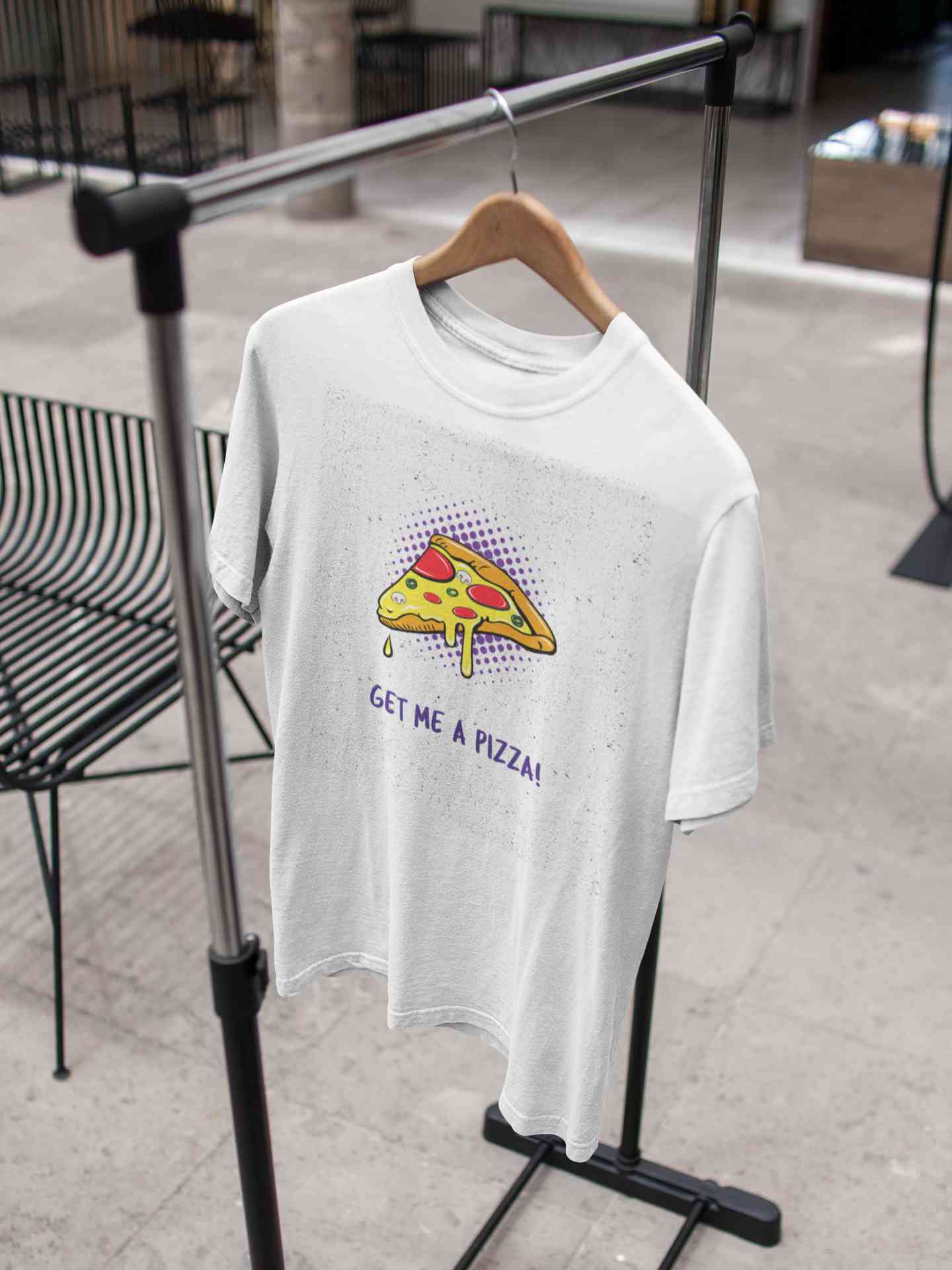 Get Me A Pizza Mens Half Sleeves T-shirt- FunkyTeesClub