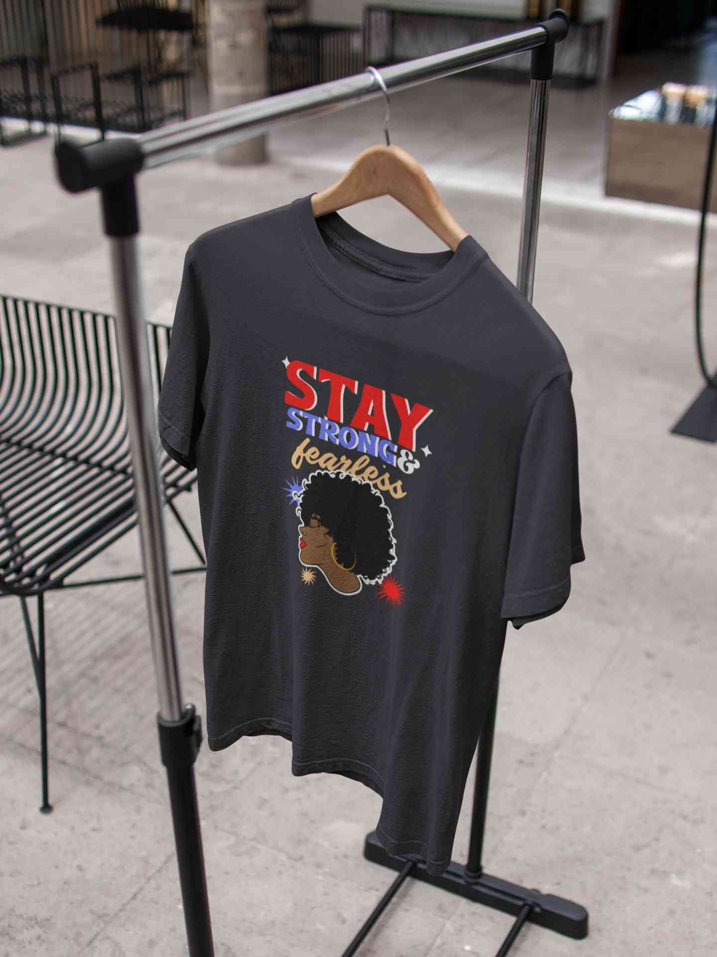 Stay Strong And Fearless Typography Women Half Sleeves T-shirt- FunkyTeesClub
