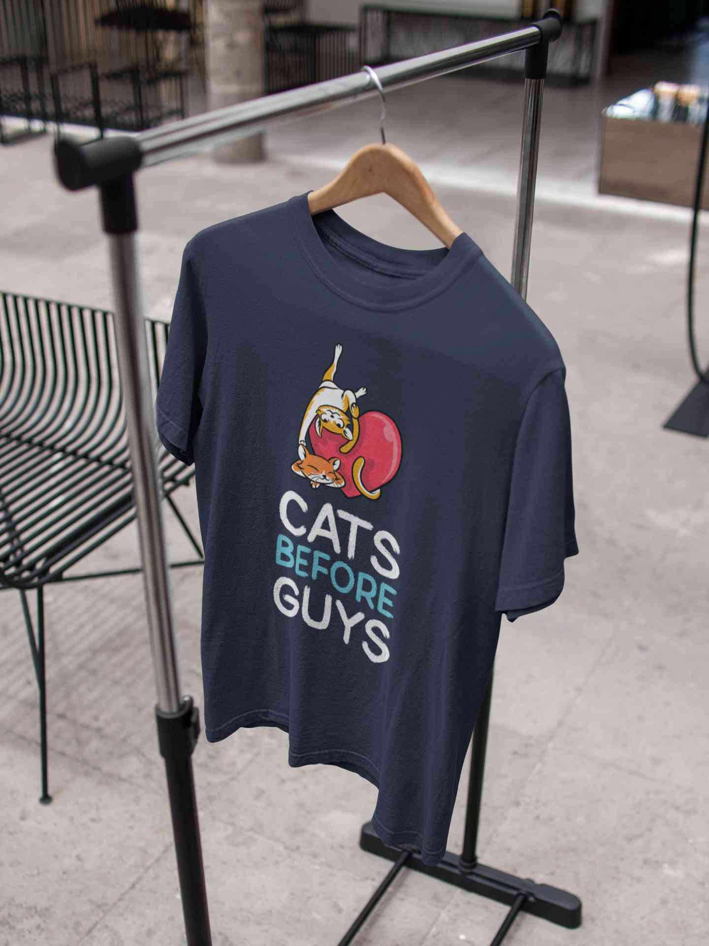Cats Before Guys Women Half Sleeves T-shirt- FunkyTeesClub