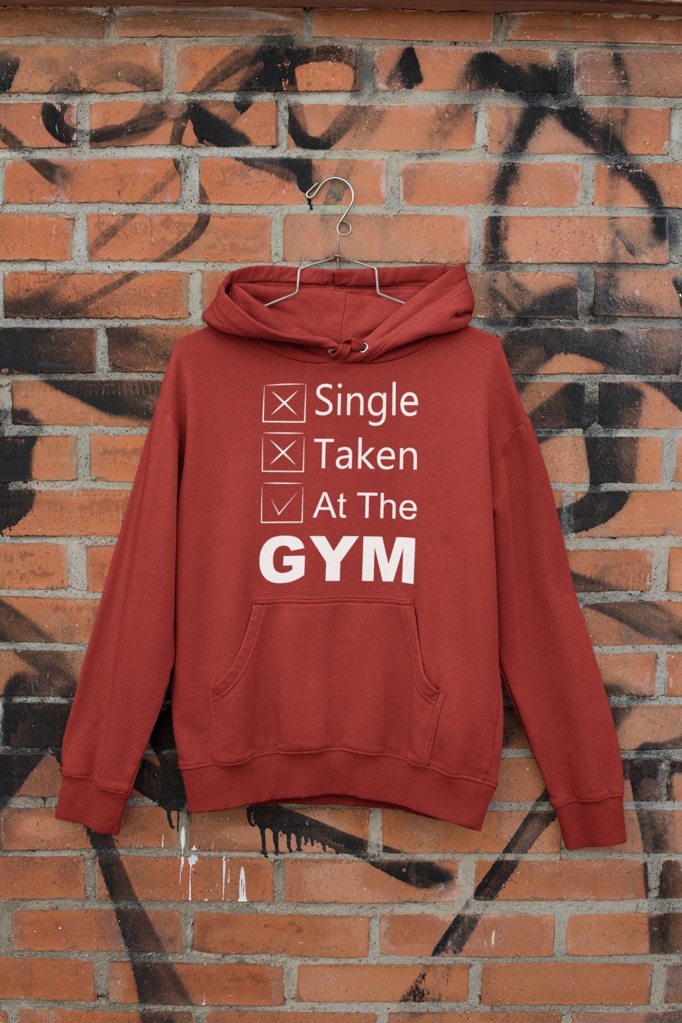 Single Taken At The Gym And Workout Men Hoodies-FunkyTeesClub - Funky Tees Club