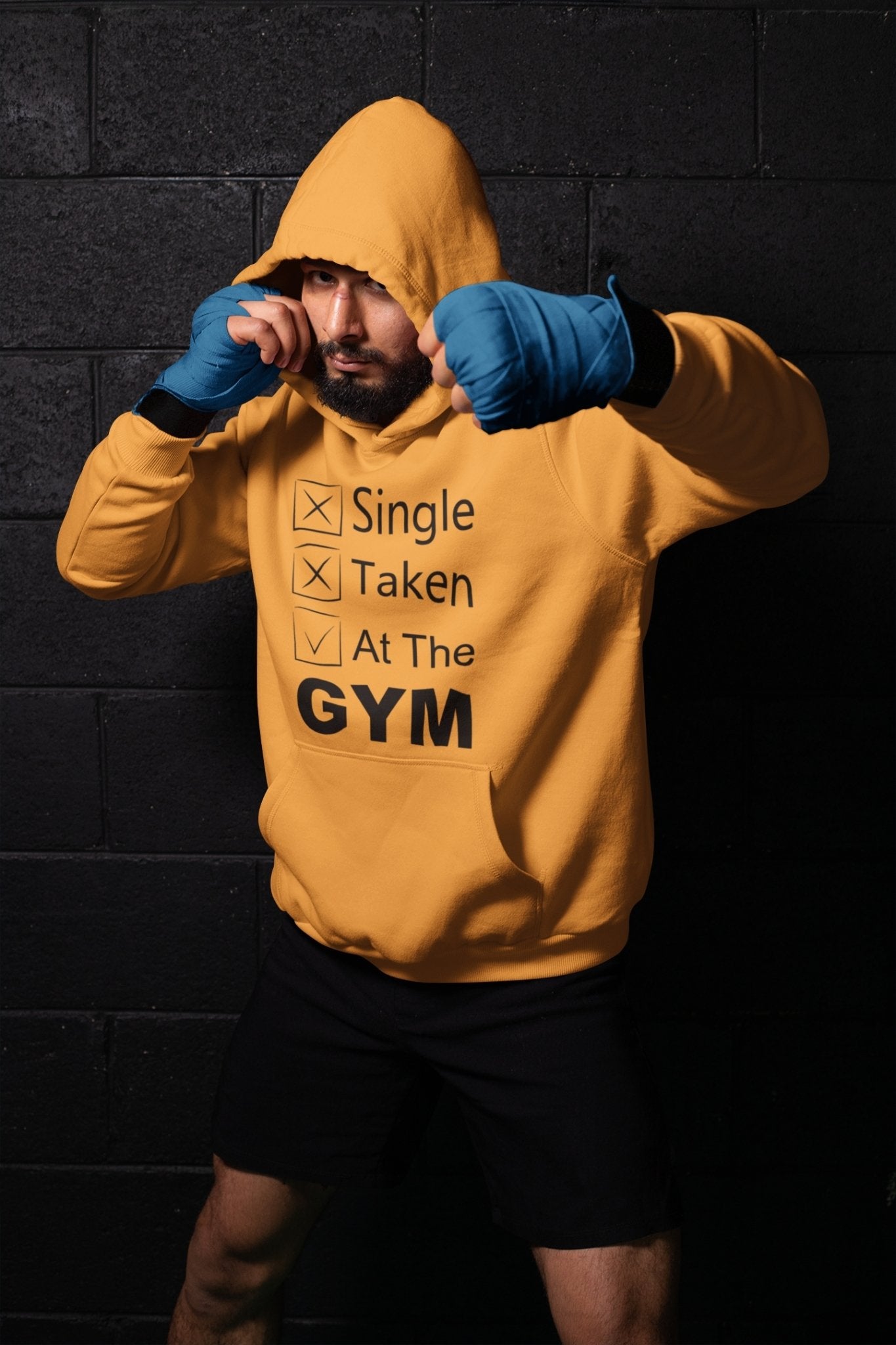 Single Taken At The Gym And Workout Men Hoodies-FunkyTeesClub - Funky Tees Club
