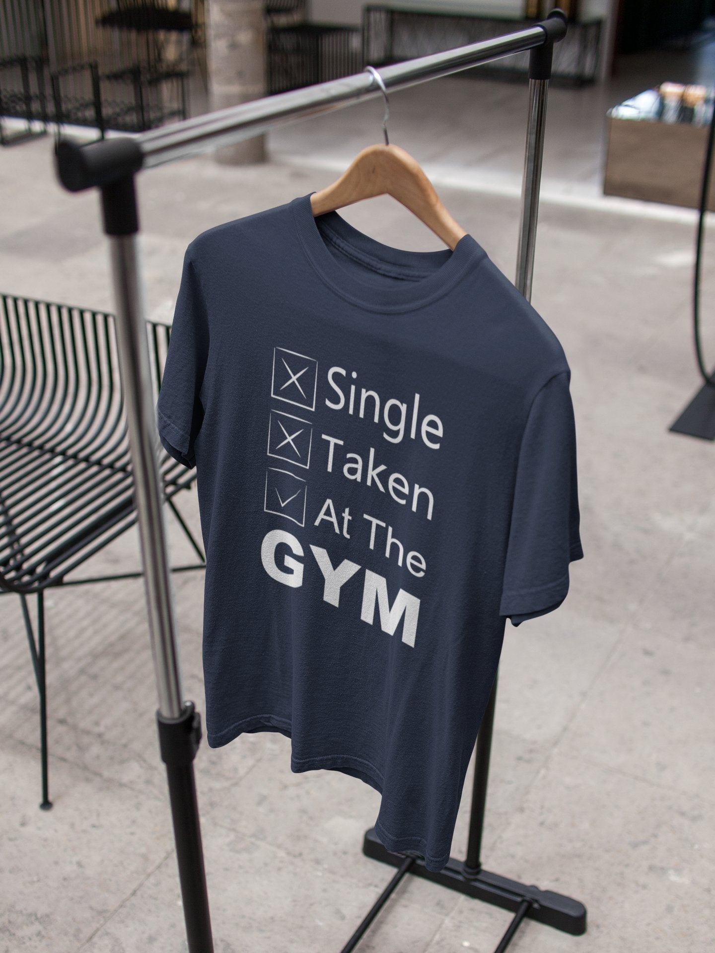 Single Taken At The Gym And Workout Mens Half Sleeves T-shirt- FunkyTeesClub - Funky Tees Club
