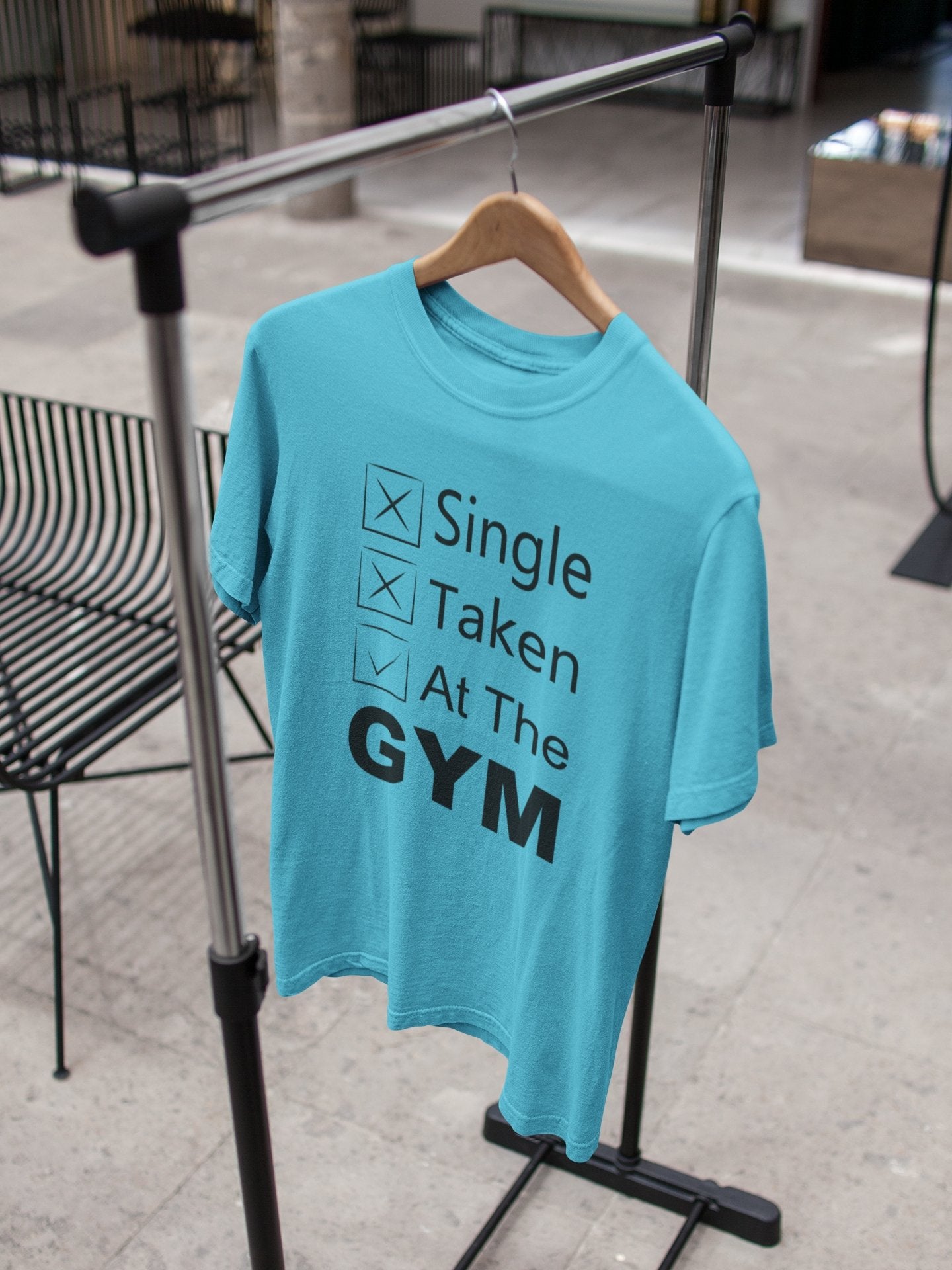 Single Taken At The Gym And Workout Mens Half Sleeves T-shirt- FunkyTeesClub - Funky Tees Club