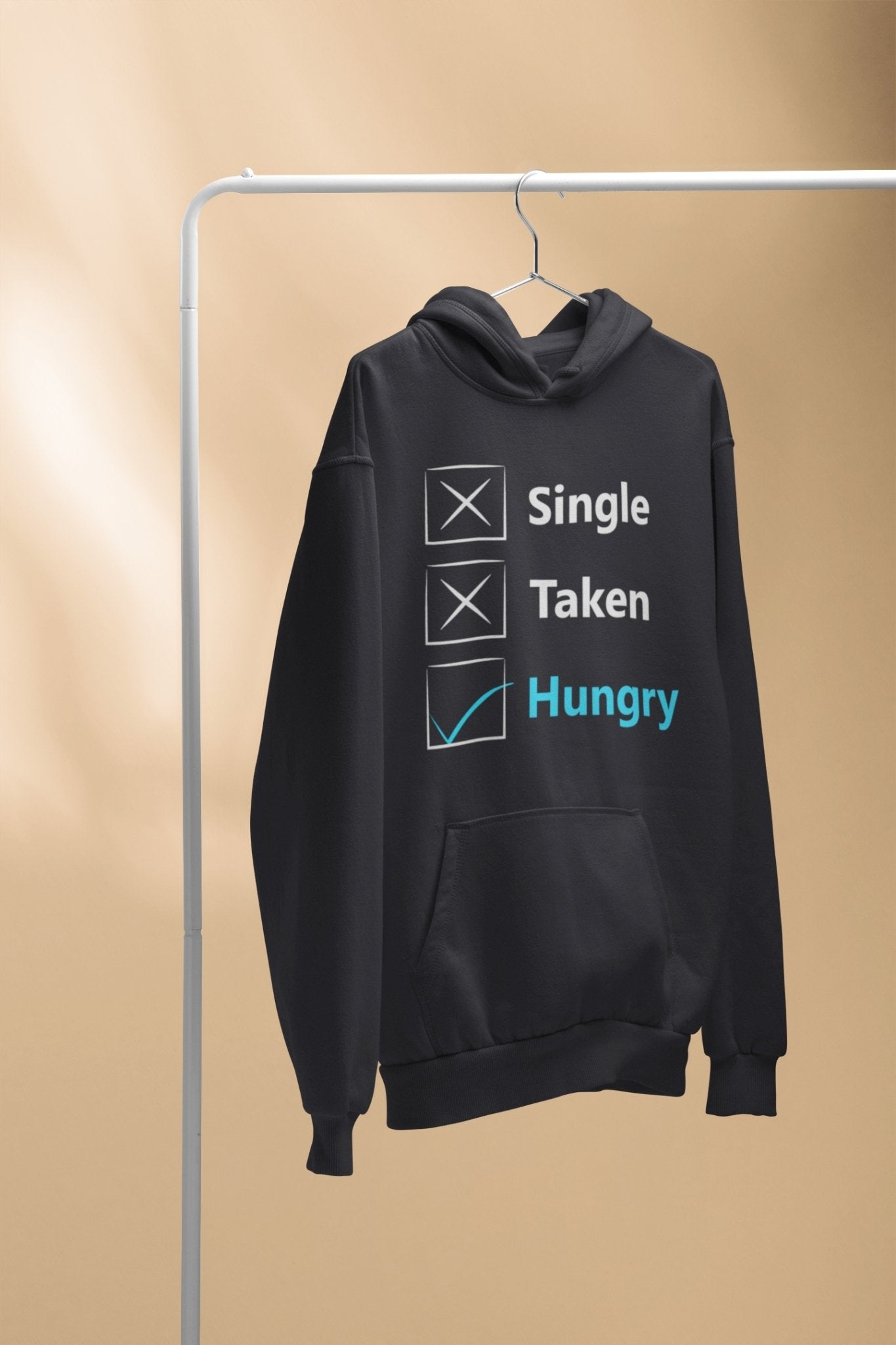 Single Taken Hungry Foodie Hoodies for Women-FunkyTeesClub - Funky Tees Club