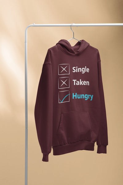 Single Taken Hungry Foodie Men Hoodies-FunkyTeesClub - Funky Tees Club