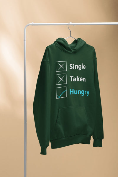 Single Taken Hungry Foodie Men Hoodies-FunkyTeesClub - Funky Tees Club