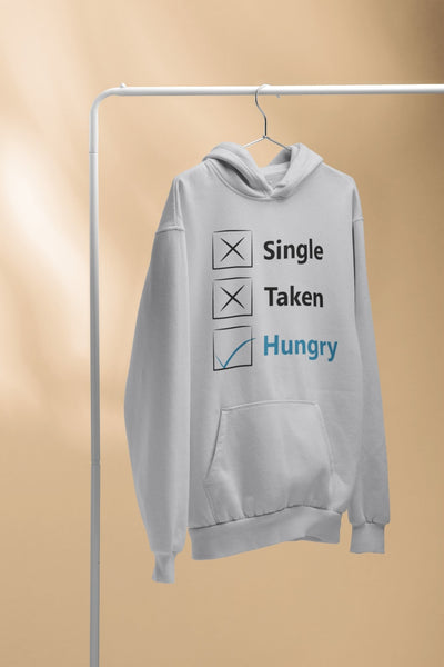 Single Taken Hungry Foodie Men Hoodies-FunkyTeesClub - Funky Tees Club