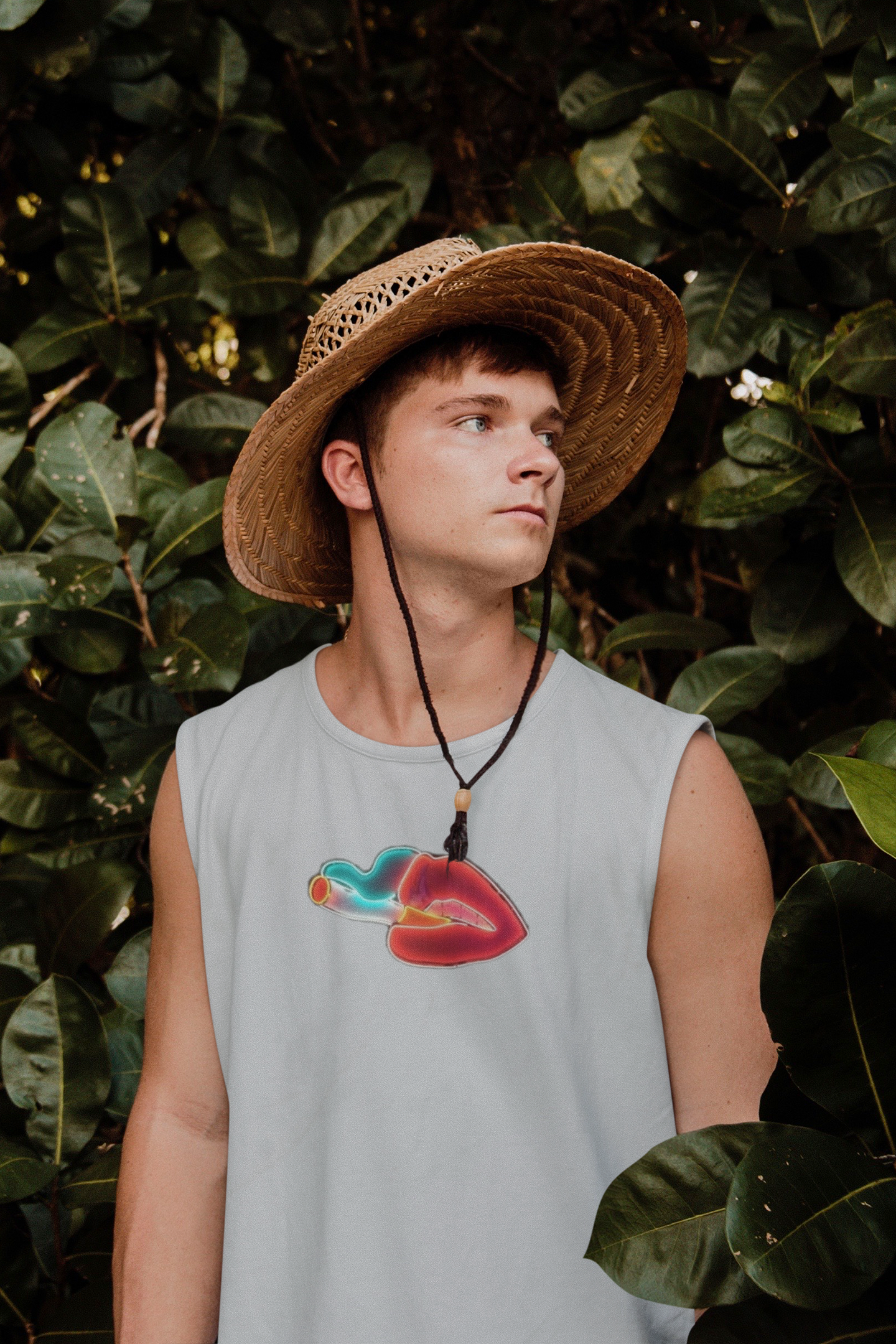 Smokey Lips Minimal Men Gym Vest-FunkyTeesClub