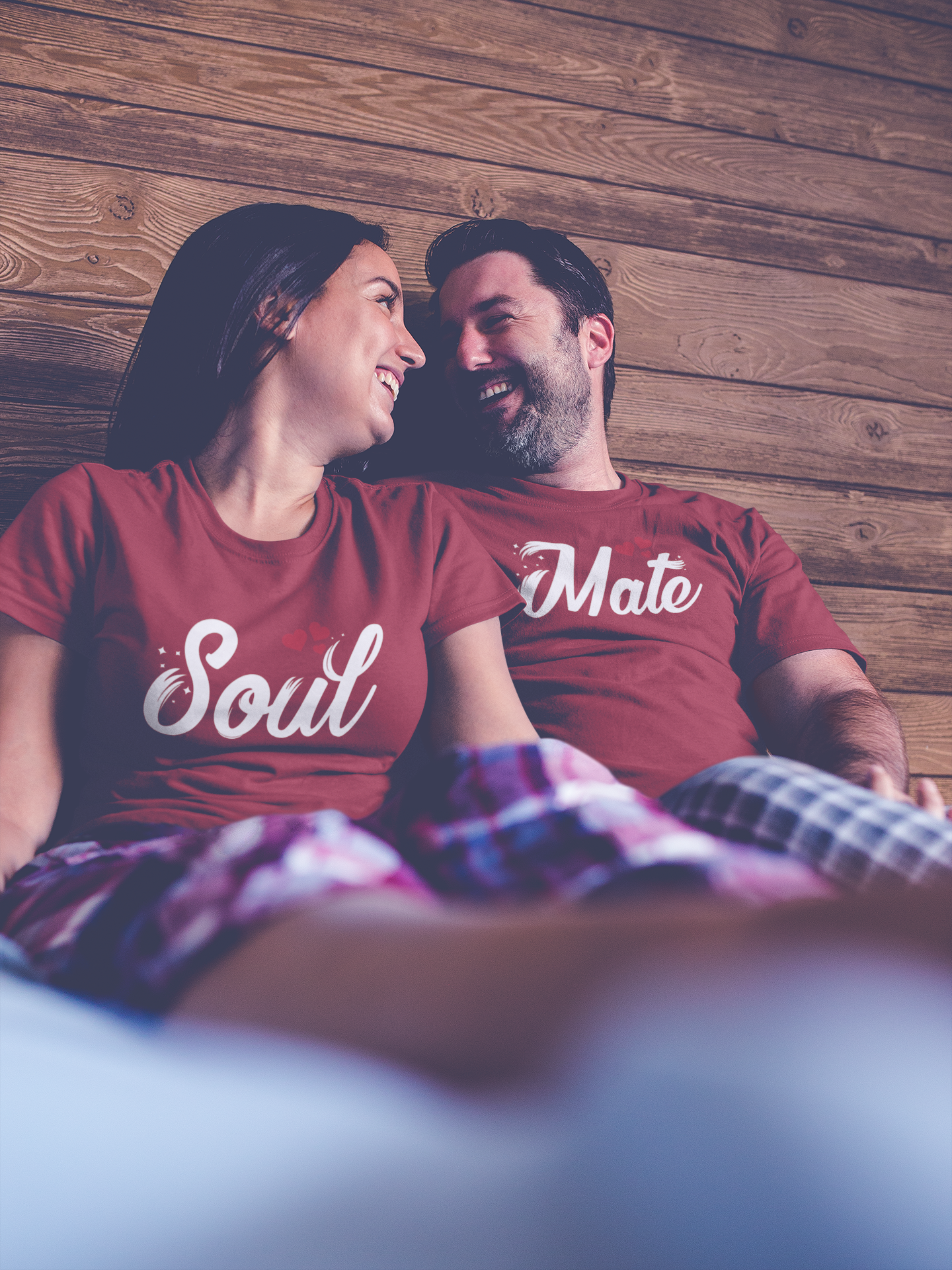 Soul Mate Couple Half Sleeves T-Shirts -FunkyTeesClub
