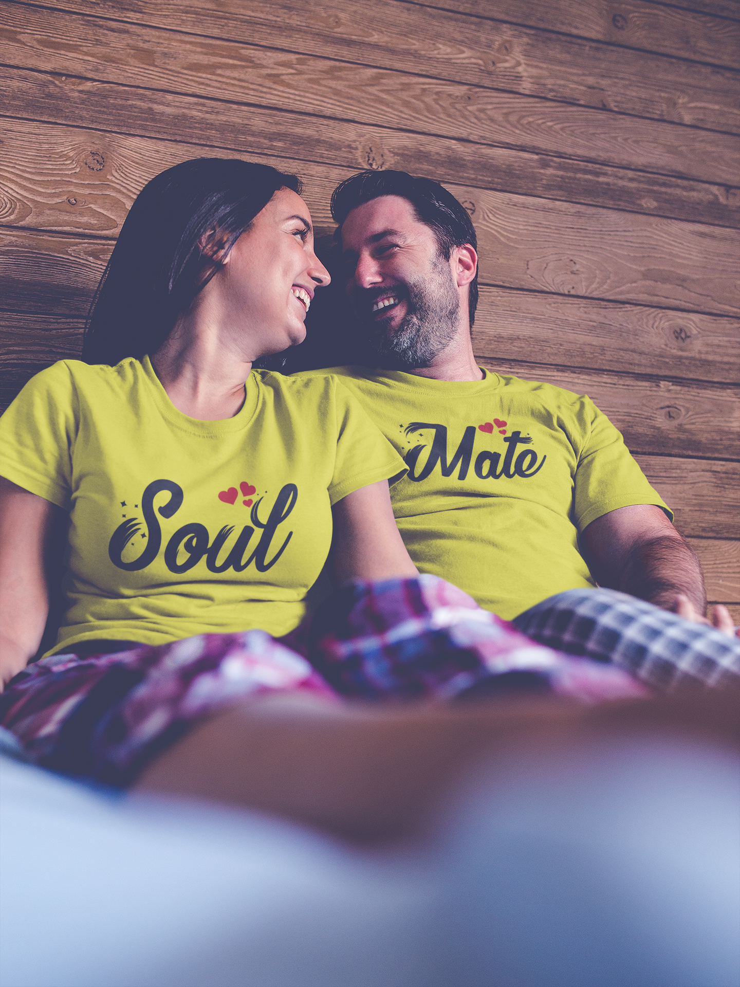 Soul Mate Couple Half Sleeves T-Shirts -FunkyTeesClub