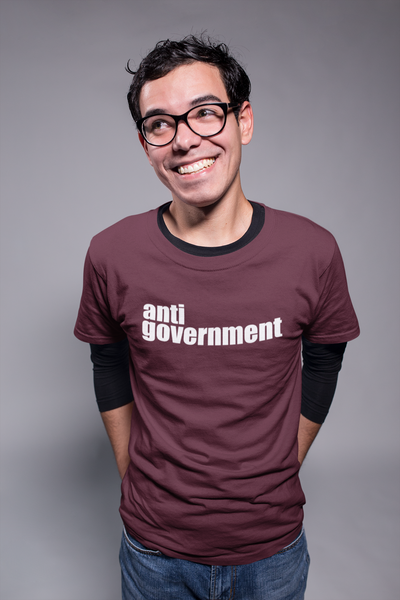 Anti Government Mens Half Sleeves T-shirt- FunkyTeesClub