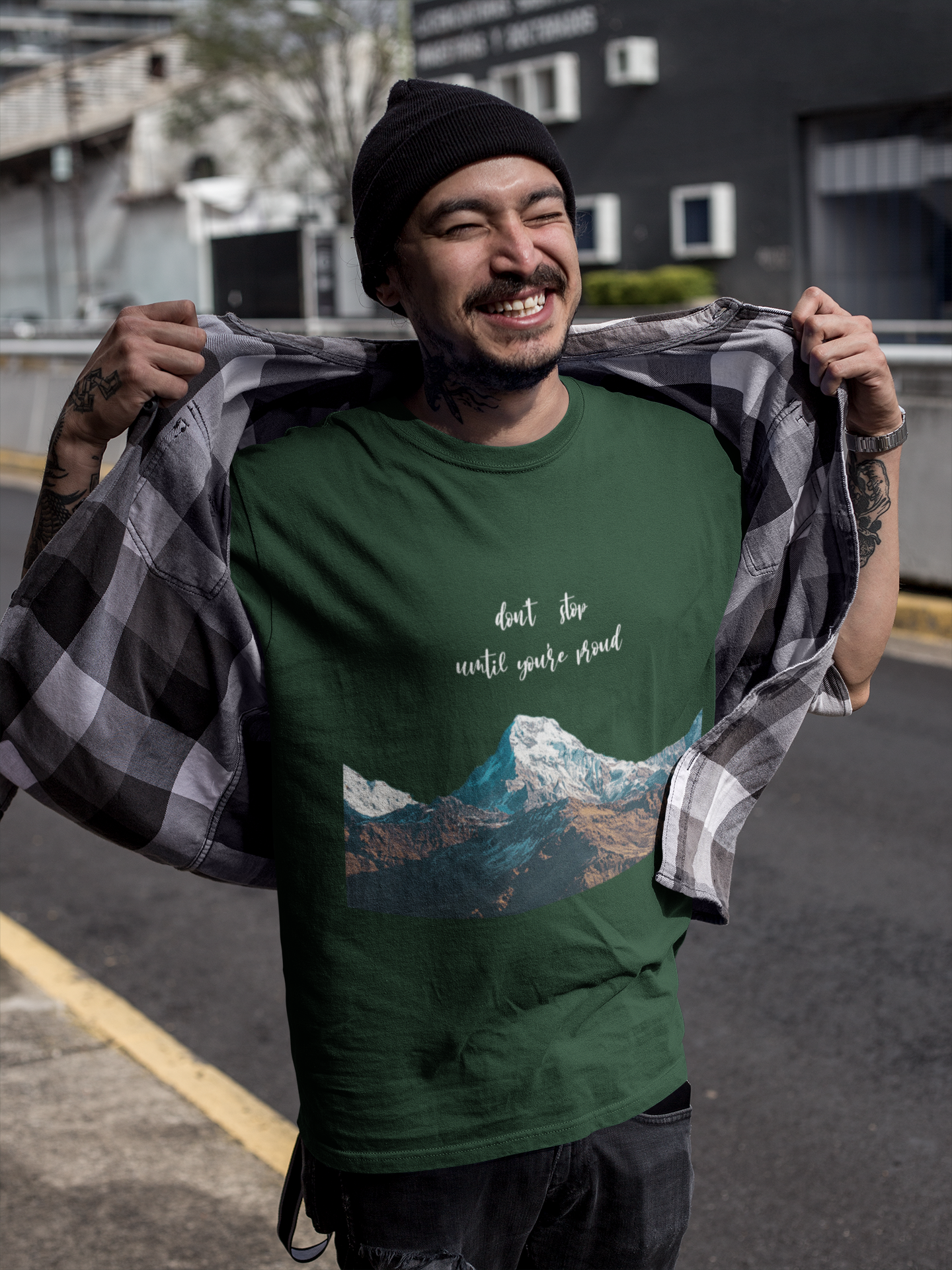 Dont Stop Until Youre Proud Mens Half Sleeves T-shirt- FunkyTeesClub