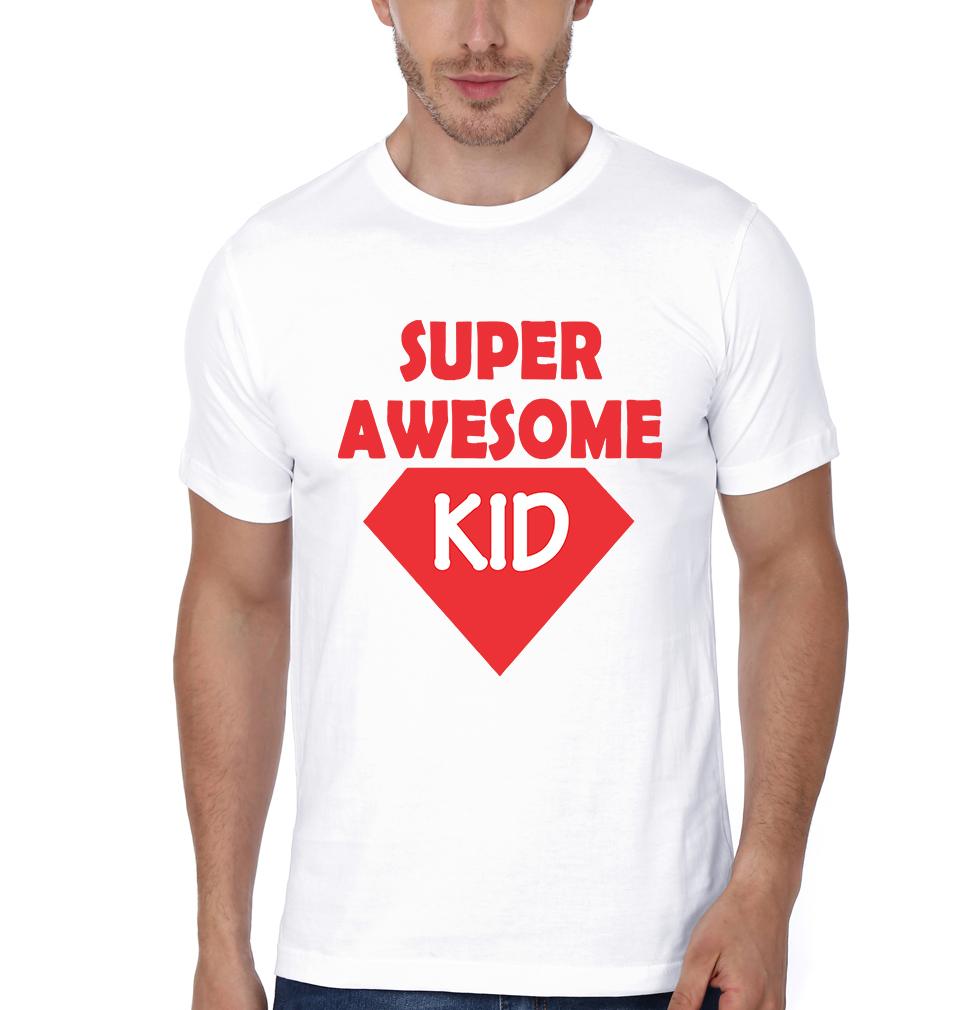 Super Awesome Kid Super Awesome Dad Father and Son Matching T-Shirt- FunkyTeesClub