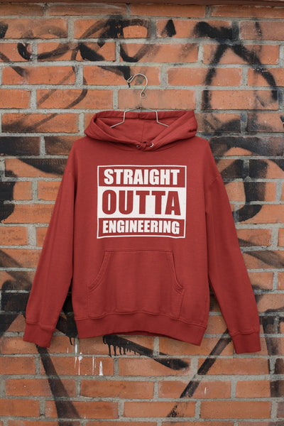 Straight Outta Engineering Hoodies for Women-FunkyTeesClub - Funky Tees Club