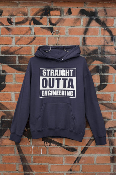 Straight Outta Engineering Hoodies for Women-FunkyTeesClub - Funky Tees Club
