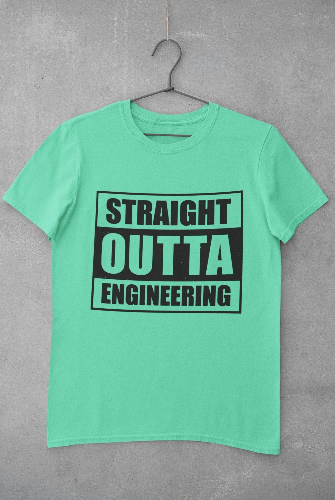 Straight Outta Engineering Mens Half Sleeves T-shirt- FunkyTeesClub - Funky Tees Club