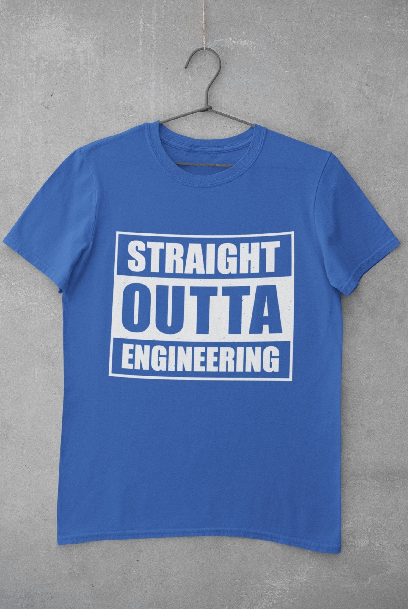 Straight Outta Engineering Mens Half Sleeves T-shirt- FunkyTeesClub - Funky Tees Club