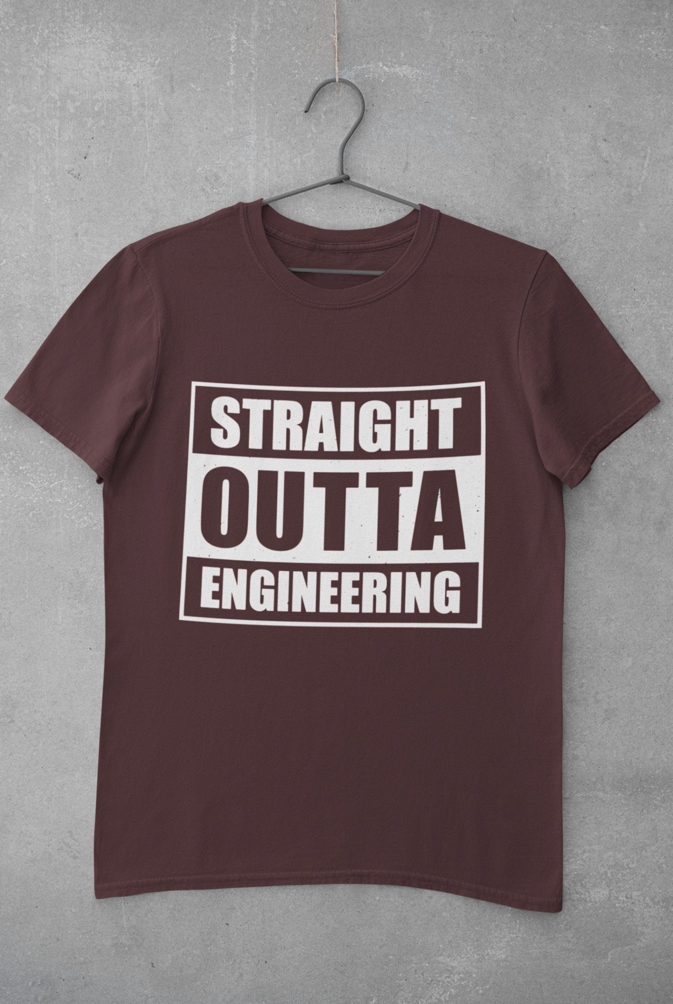 Straight Outta Engineering Mens Half Sleeves T-shirt- FunkyTeesClub - Funky Tees Club