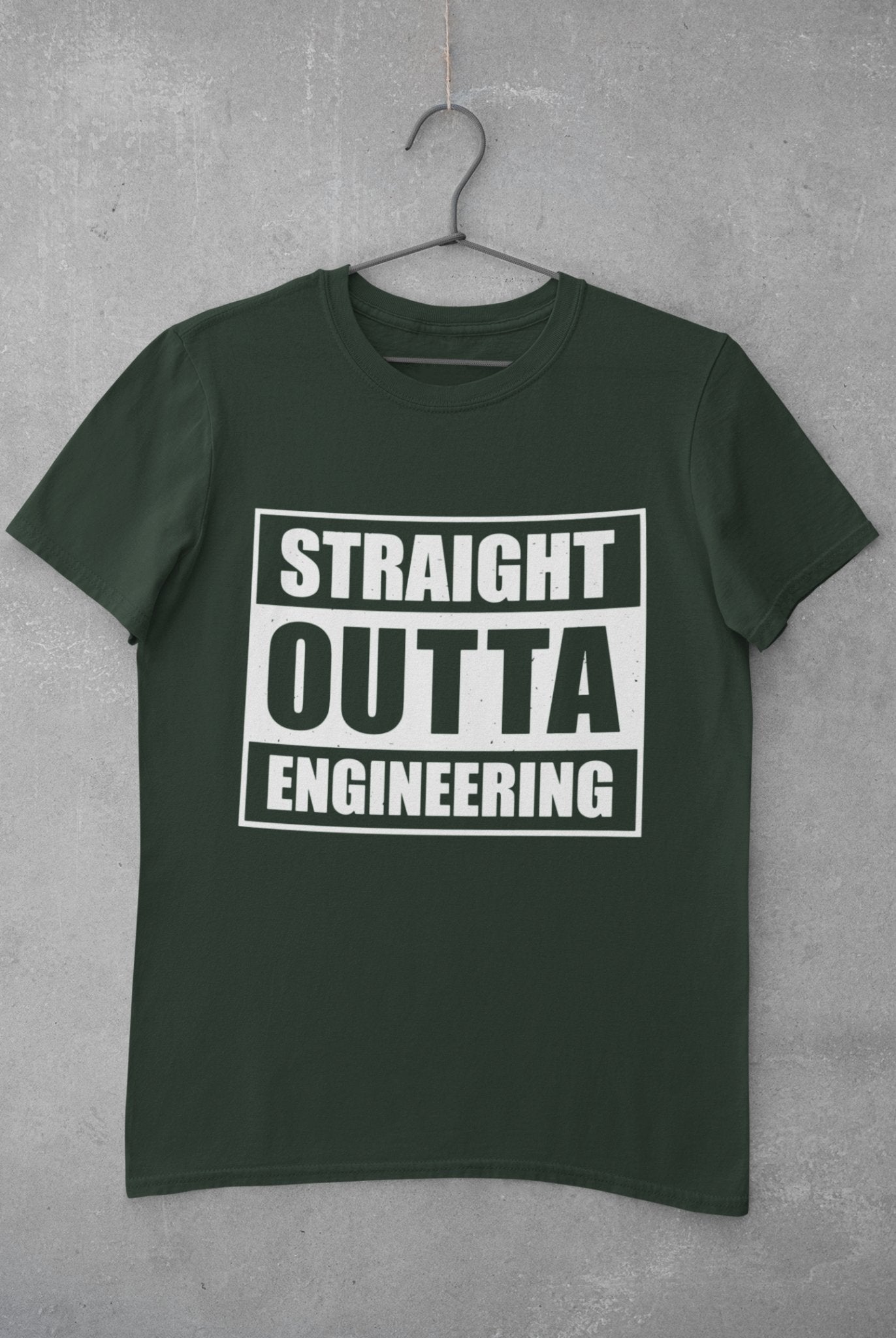 Straight Outta Engineering Mens Half Sleeves T-shirt- FunkyTeesClub - Funky Tees Club