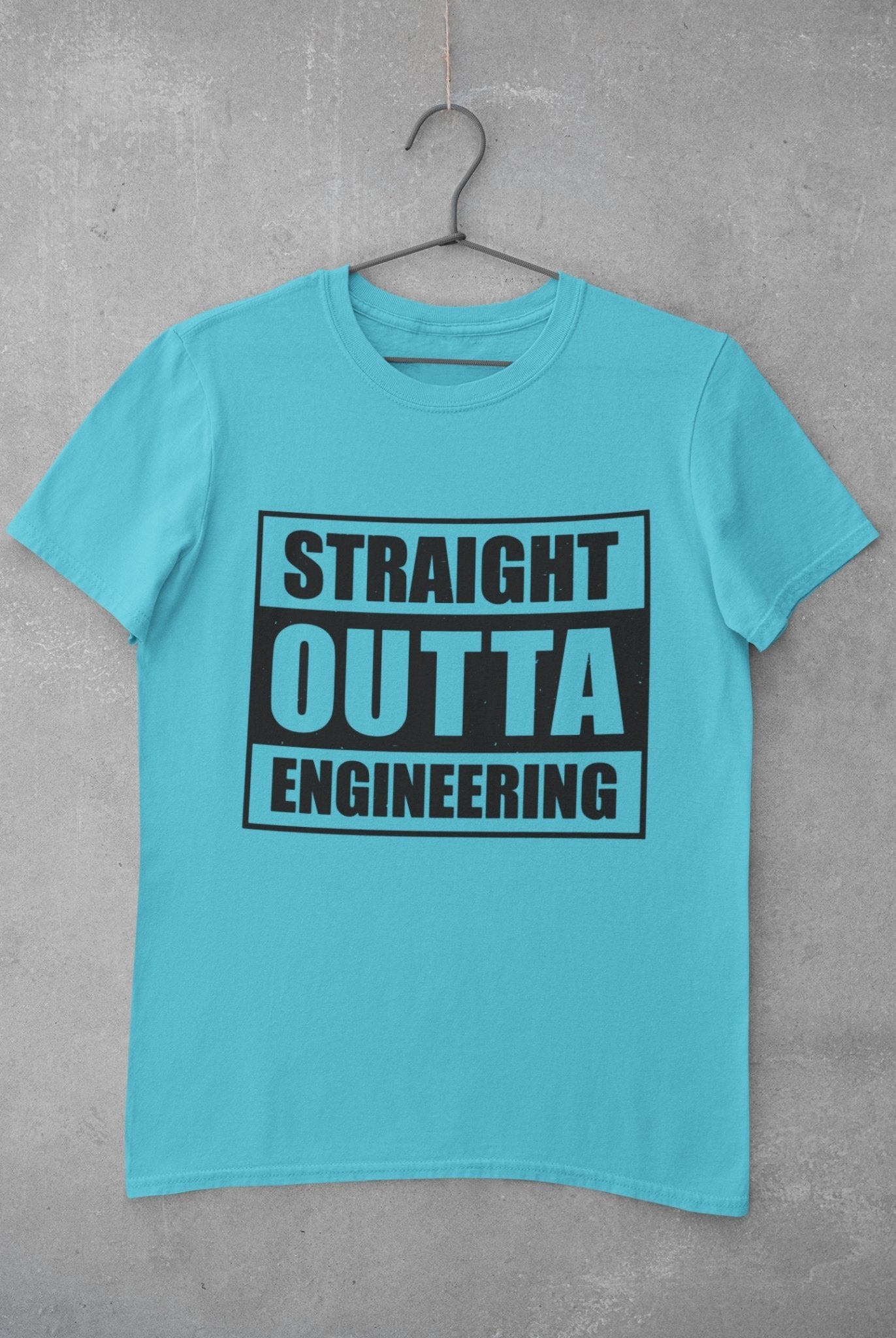Straight Outta Engineering Mens Half Sleeves T-shirt- FunkyTeesClub - Funky Tees Club