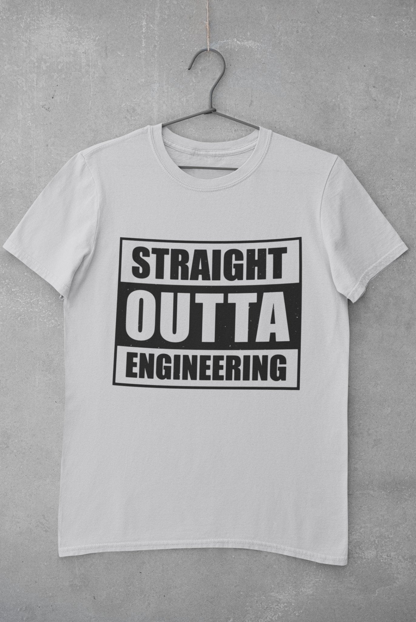Straight Outta Engineering Mens Half Sleeves T-shirt- FunkyTeesClub - Funky Tees Club