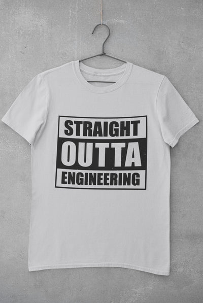 Straight Outta Engineering Mens Half Sleeves T-shirt- FunkyTeesClub - Funky Tees Club