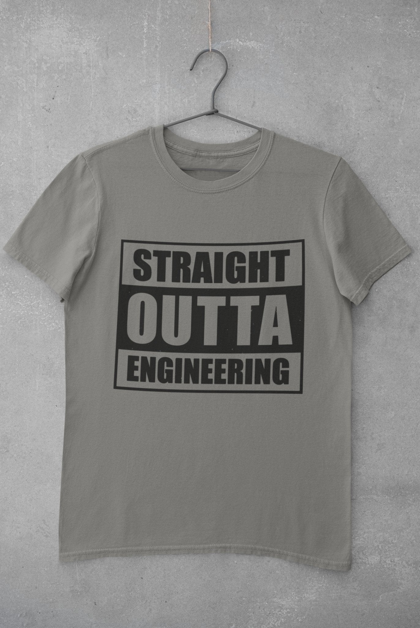 Straight Outta Engineering Mens Half Sleeves T-shirt- FunkyTeesClub - Funky Tees Club
