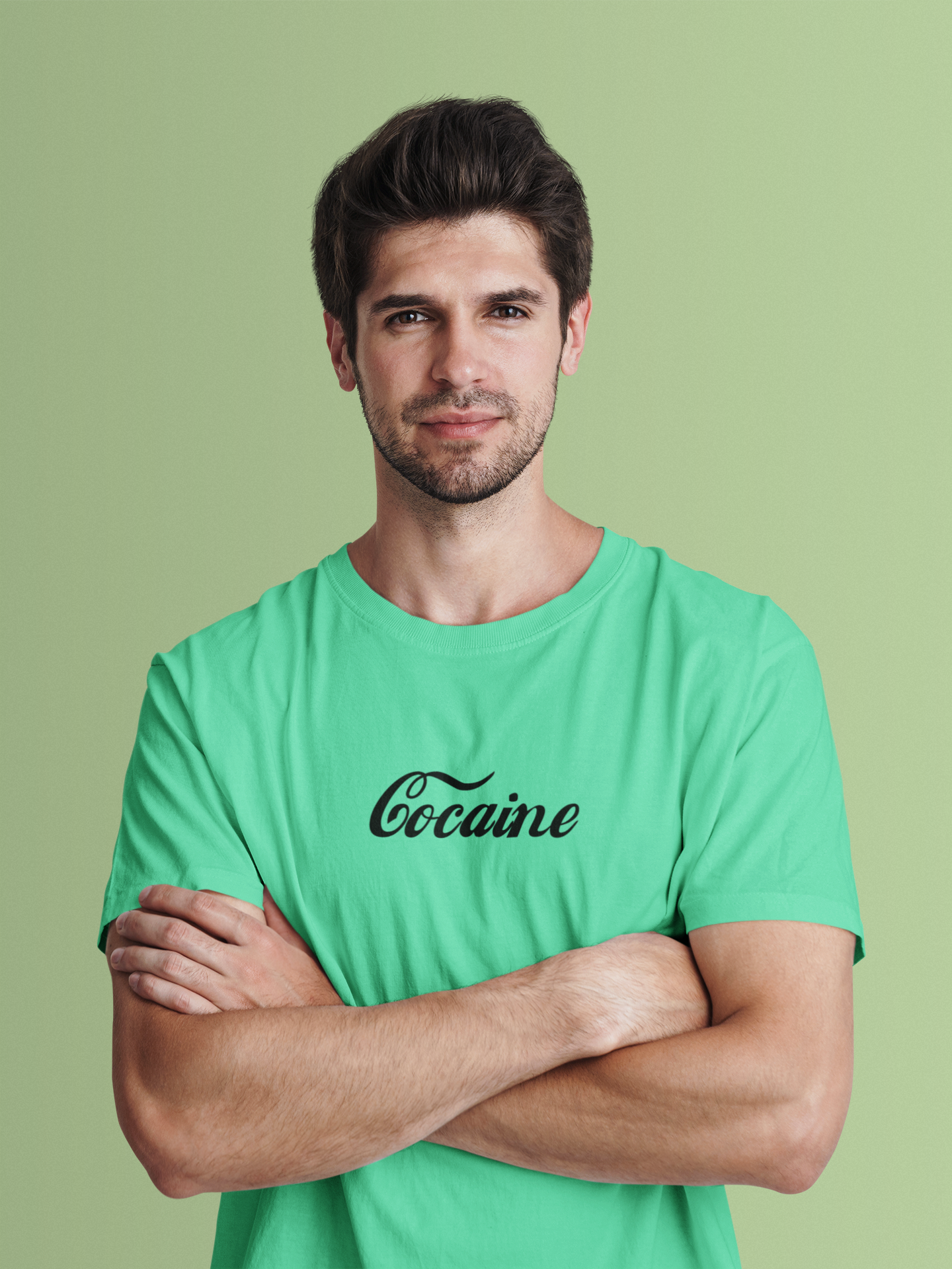 Cocaine Mens Half Sleeves T-shirt- FunkyTeesClub