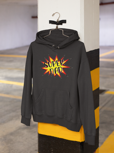 Super Dad Father and Son Black Matching Hoodies- FunkyTeesClub