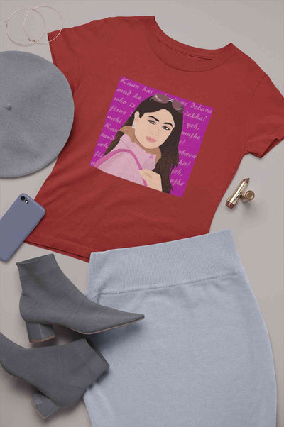 Kabhi Khushi Kabhi Gham Dialogue Women Half Sleeves T-shirt- FunkyTeesClub