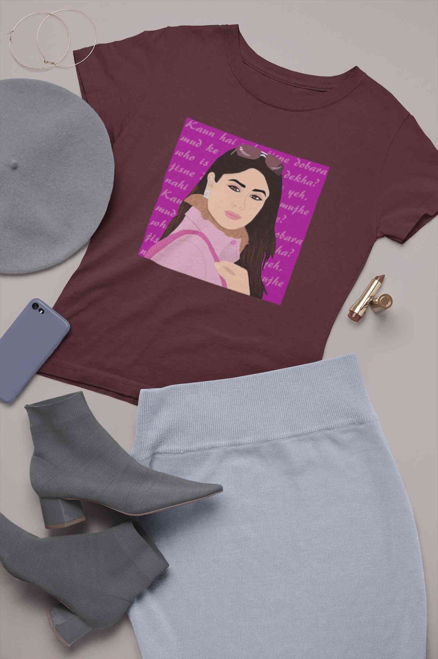 Kabhi Khushi Kabhi Gham Dialogue Women Half Sleeves T-shirt- FunkyTeesClub