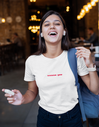 Excuse You Minimal Women Half Sleeves T-shirt- FunkyTeesClub