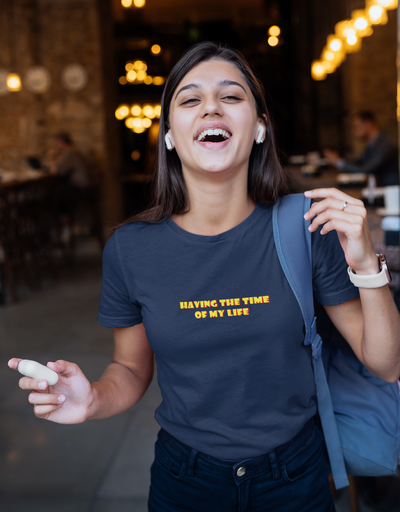 Having the time of my life Minimal Women Half Sleeves T-shirt- FunkyTeesClub