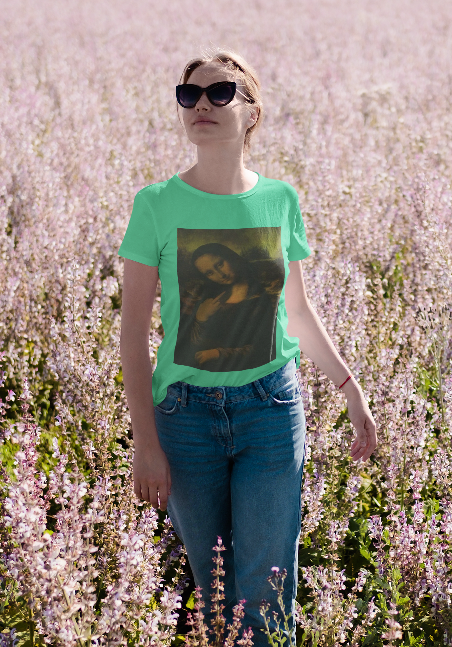 Monalisa Women Half Sleeves T-shirt- FunkyTeesClub