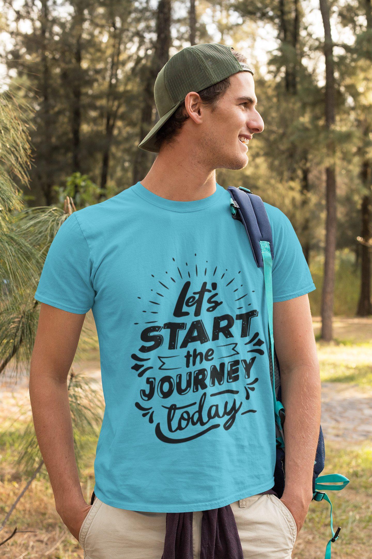 Lets Start The Journey Mens Half Sleeves T-shirt- FunkyTeesClub