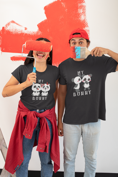 My Honey My Bunny Couple Half Sleeves T-Shirts -FunkyTeesClub