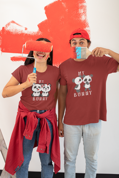 My Honey My Bunny Couple Half Sleeves T-Shirts -FunkyTeesClub