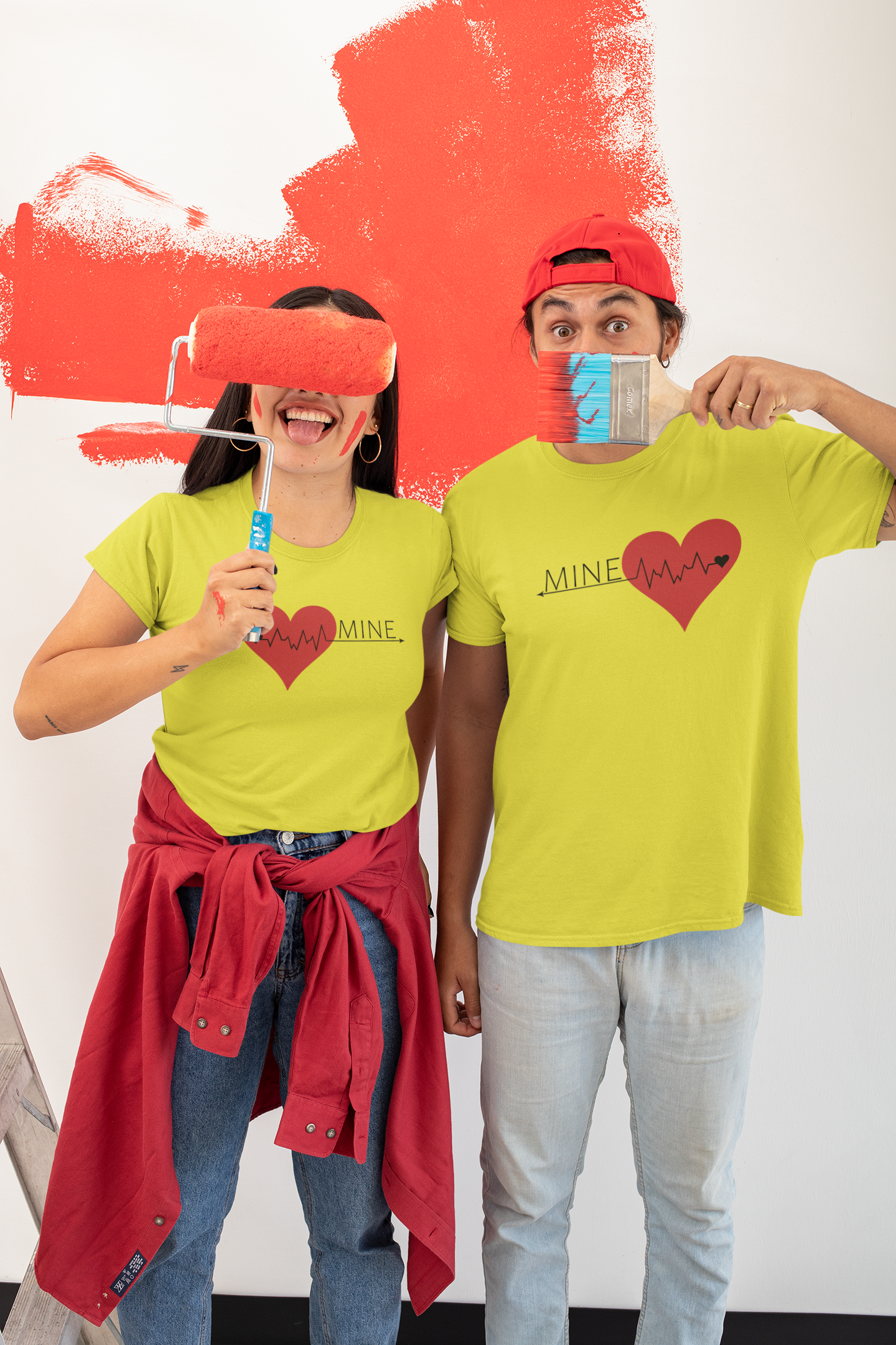 Mine Couple Half Sleeves T-Shirts -FunkyTeesClub