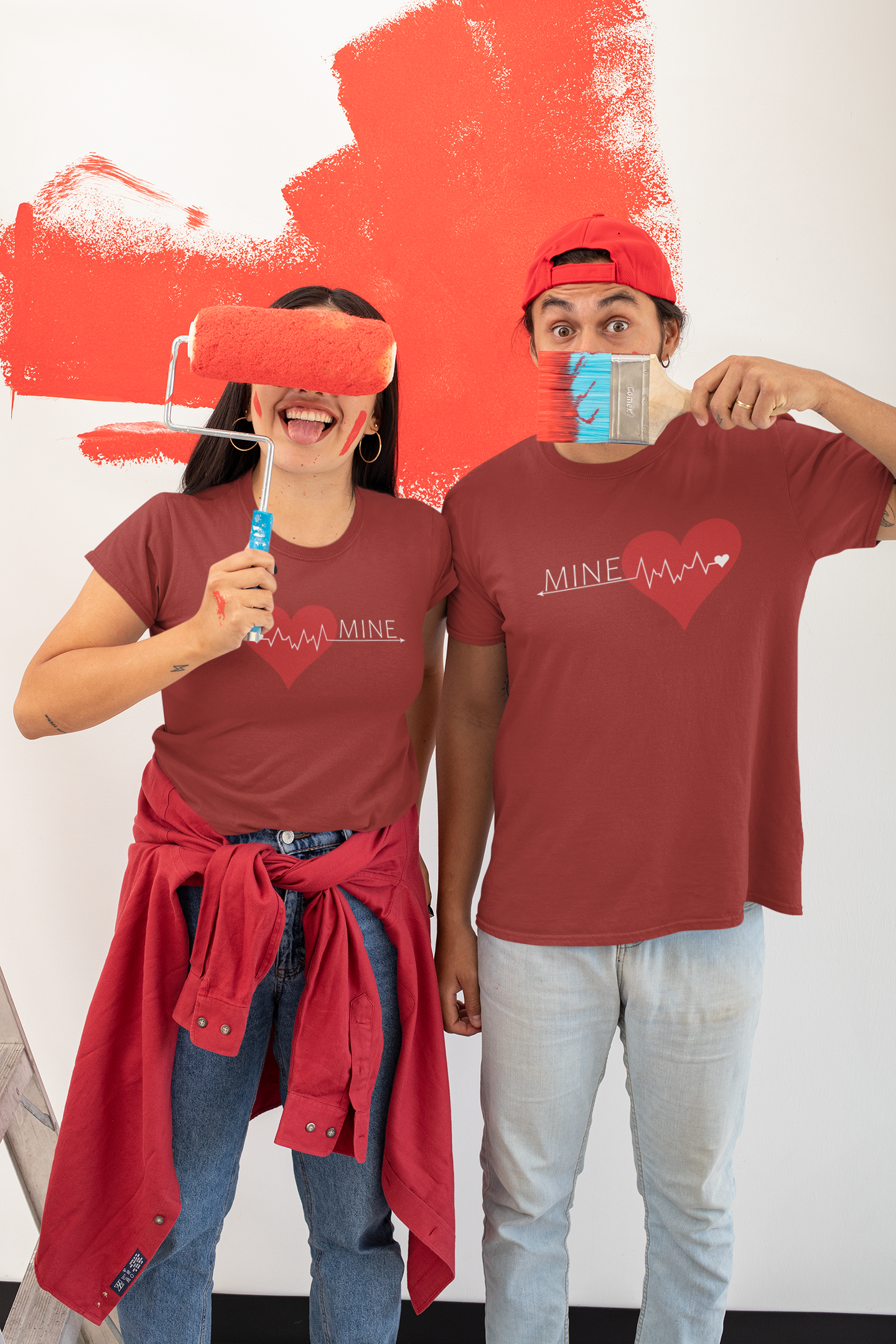 Mine Couple Half Sleeves T-Shirts -FunkyTeesClub