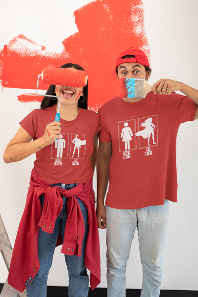 Your Vs Mine Couple Half Sleeves T-Shirts -FunkyTeesClub