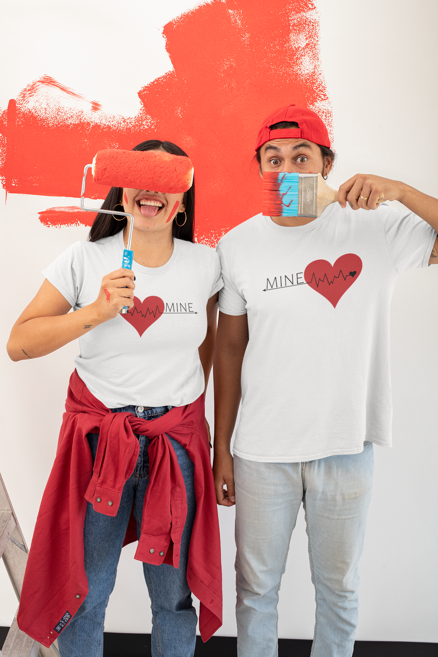 Mine Couple Half Sleeves T-Shirts -FunkyTeesClub