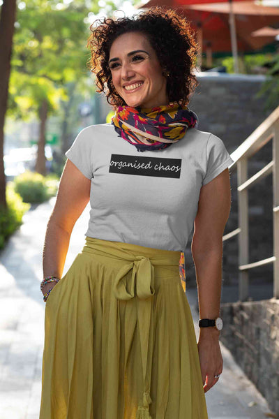 Organised Chaos Women Half Sleeves T-shirt- FunkyTeesClub