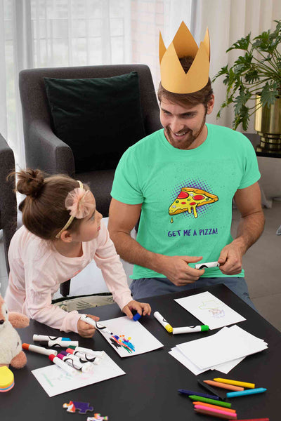 Get Me A Pizza Mens Half Sleeves T-shirt- FunkyTeesClub